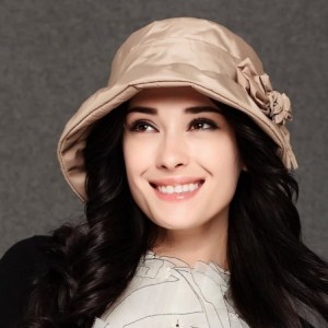 Bucket Hats Women's Waterproof Windproof Bucket Hat - Beige - C4126NODMXP $17.85