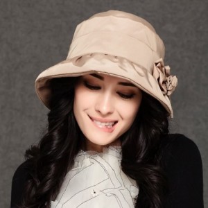 Bucket Hats Women's Waterproof Windproof Bucket Hat - Beige - C4126NODMXP $17.85