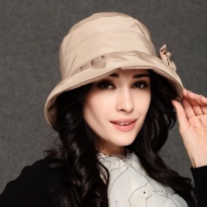 Bucket Hats Women's Waterproof Windproof Bucket Hat - Beige - C4126NODMXP $17.85