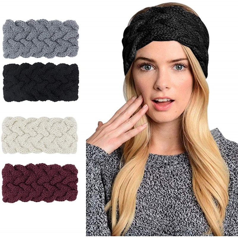 Cold Weather Headbands Womens Winter Knitted Headband - Soft Crochet Bow Twist Hair Band Turban Headwrap Hat Cap Ear Warmer -...