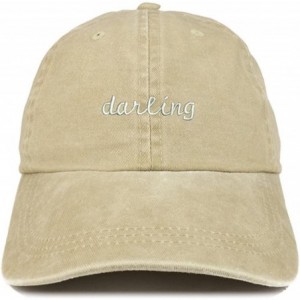 Baseball Caps Darling Embroidered Washed Cotton Adjustable Cap - Khaki - C312KIK5I0P $32.44