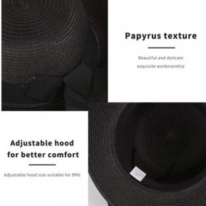 Sun Hats Womens Floppy Foldable Classic Packable - Black - CF194L3GXN4 $14.52