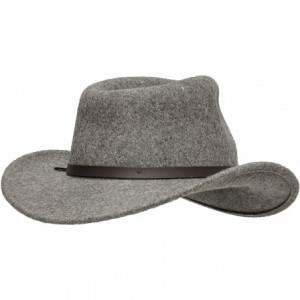 Fedoras Bellamora One Fresh Hat Wool Felt Crushable Outback Fedora Water Repellent Indy Jones Style Hat - Mix Grey - CC18ZO73...