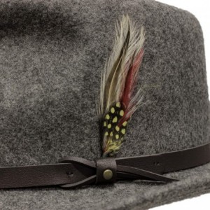 Fedoras Bellamora One Fresh Hat Wool Felt Crushable Outback Fedora Water Repellent Indy Jones Style Hat - Mix Grey - CC18ZO73...