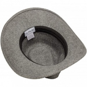 Fedoras Bellamora One Fresh Hat Wool Felt Crushable Outback Fedora Water Repellent Indy Jones Style Hat - Mix Grey - CC18ZO73...