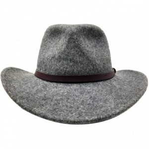 Fedoras Bellamora One Fresh Hat Wool Felt Crushable Outback Fedora Water Repellent Indy Jones Style Hat - Mix Grey - CC18ZO73...