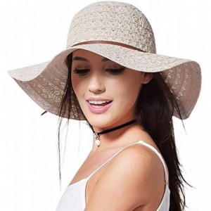 Sun Hats Wide Brim Summer Beach Sun Hats for Women UPF Woman Foldable Floppy Travel Packable Cotton Sun Hat - CF18TK56K9M $17.75