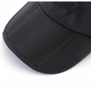 Baseball Caps Foldable Baseball Cap Summer Running Cap for Men and Women Gift Hat Storage Bag - Black - C418NG7XCC4 $11.20