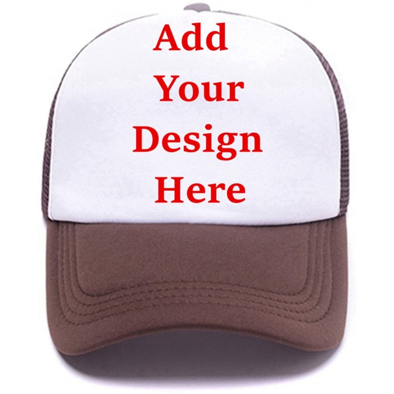 Baseball Caps Personalized Snapback Trucker Hats Custom Unisex Mesh Outdoors Baseball Caps - Brown - CG18ECYSG5X $10.53