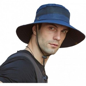 Bucket Hats Outdoor UPF 50+ UV Sun Protection Waterproof Breathable Wide Brim Bucket Sun Hat for Men/Women - Black-2 - CI196N...