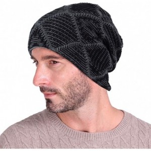Skullies & Beanies Winter Beanie Double Layer Slouchy - A Black - CY18KM34THE $9.66
