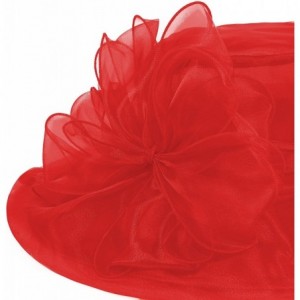 Sun Hats Women Kentucky Derby Ascot Girls Tea Party Dress Church Lace Hats - Red - C712526T3ER $17.13