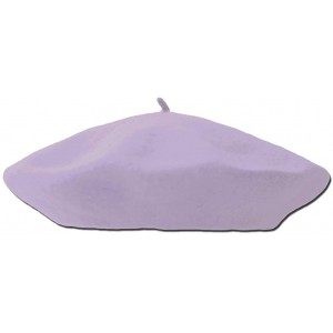 Berets Classic Wool Beret One Size Adult - Pastel Purple - CM115R7LHEL $8.16