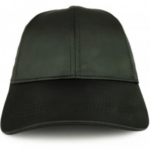 Baseball Caps Plain Adjustable Satin Baseball Cap - Black - CB188OSLWKI $12.67