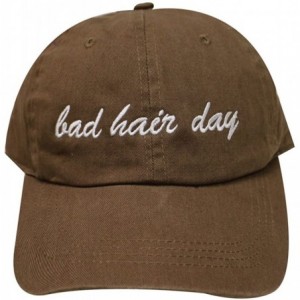 Baseball Caps Bad Hair Day Cotton Baseball Caps - Brown - CR183NK2C30 $12.22