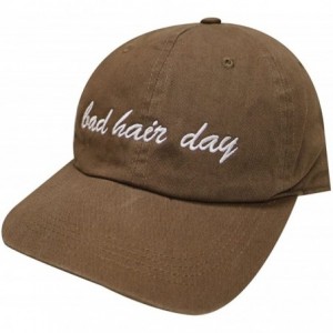 Baseball Caps Bad Hair Day Cotton Baseball Caps - Brown - CR183NK2C30 $12.22