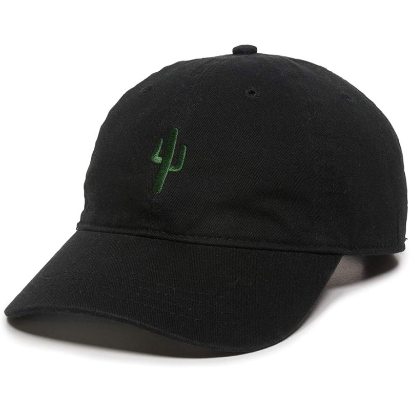 Baseball Caps Cactus Embroidered Dad Hat - Adjustable Polo Style Baseball Cap for Men & Women - Black - C418L9YCSRK $12.60