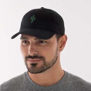 Baseball Caps Cactus Embroidered Dad Hat - Adjustable Polo Style Baseball Cap for Men & Women - Black - C418L9YCSRK $12.60
