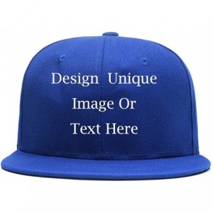 Baseball Caps Men Women Custom Flat Visor Snaoback Hat Graphic Print Design Adjustable Baseball Caps - Blue - CY18HCR25E8 $9.56