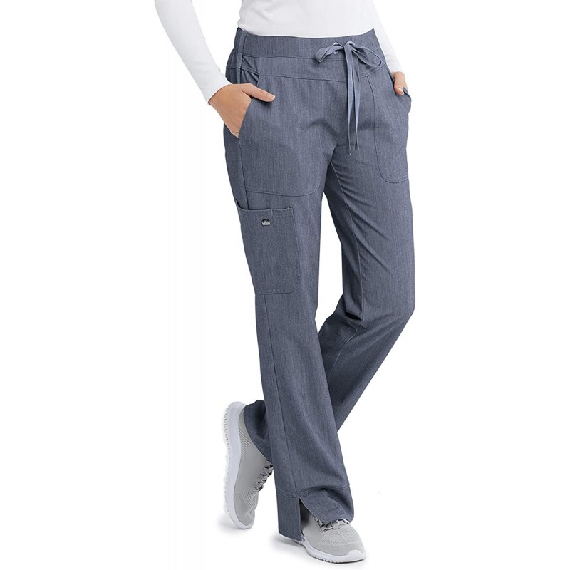 Headbands Grey's Anatomy Signature Women's 2207 3 Pocket Low Rise Scrub Pant - Denim Shade - CR18ZHW9HTT $61.09