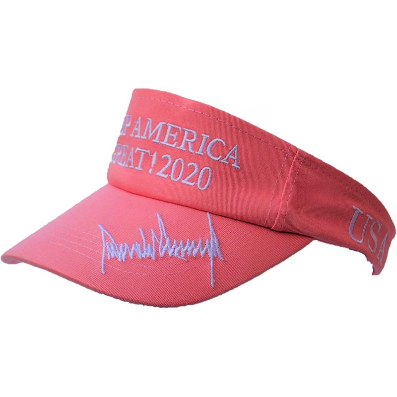 Visors MAGA Keep America Great Donald Trump 2020 Premium Visor New Re-Election Slogan - Pink - CQ18RLSXKGY $25.86