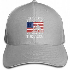 Baseball Caps I Stand for The Flag and Kneel The Cross Baseball Cap Sports Adjustable Dad Hat - Gray - CT196SY038L $10.87