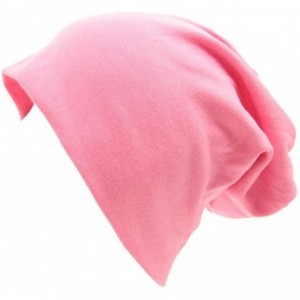 Skullies & Beanies Unisex Baggy Lightweight Hip-Hop Soft Cotton Slouchy Stretch Beanie Hat - Pink a - CU12LXK6Z0L $7.68