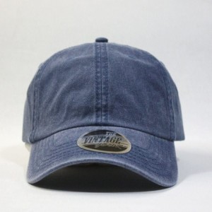 Baseball Caps Vintage Washed Cotton Adjustable Dad Hat Baseball Cap - Tp Navy - CS12MZBPMJC $12.72