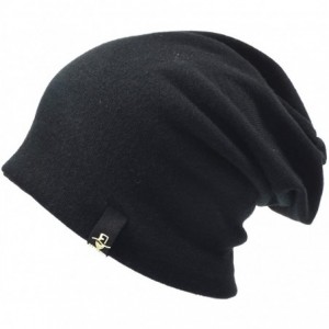 Skullies & Beanies Men Slouch Beanie Knit Long Oversized Skull Cap for Winter Summer N010 - Black - CC18GY76L75 $11.00