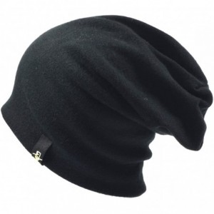 Skullies & Beanies Men Slouch Beanie Knit Long Oversized Skull Cap for Winter Summer N010 - Black - CC18GY76L75 $11.00
