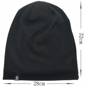 Skullies & Beanies Men Slouch Beanie Knit Long Oversized Skull Cap for Winter Summer N010 - Black - CC18GY76L75 $11.00