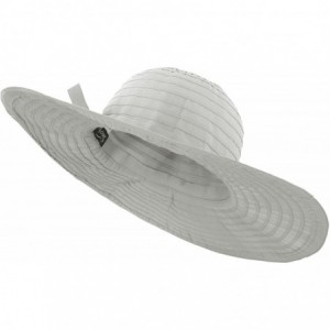 Sun Hats Floppy Women Sun Hat Foldable Large Brim Hat with Ribbon - Grey - CG123WQTF7J $9.82