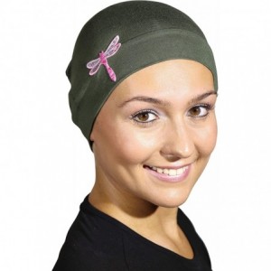 Skullies & Beanies Chemo Beanie Sleep Cap Pink Dragonfly - Olive - CY18723RODG $20.50