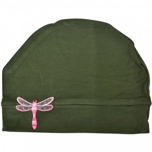 Skullies & Beanies Chemo Beanie Sleep Cap Pink Dragonfly - Olive - CY18723RODG $20.50