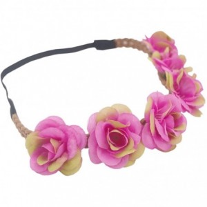 Headbands Rose Flower Wreath Headband Floral Crown Garland Halo for Wedding HH14 - Purple 1 - C012JWKR1ON $7.02