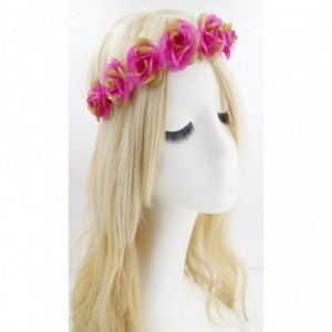 Headbands Rose Flower Wreath Headband Floral Crown Garland Halo for Wedding HH14 - Purple 1 - C012JWKR1ON $7.02