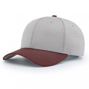 Baseball Caps 414 Pro Mesh Adjustable Blank Baseball Cap Fit Hat - Grey/Maroon - CM1873ZQU4Z $18.02