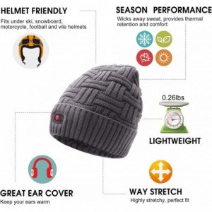 Skullies & Beanies Men Women Rechargeable Electric Warm Heated Hat Winter Battery Heat Skull Beanie - Thick-strips-grey - CH1...
