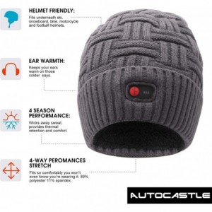 Skullies & Beanies Men Women Rechargeable Electric Warm Heated Hat Winter Battery Heat Skull Beanie - Thick-strips-grey - CH1...