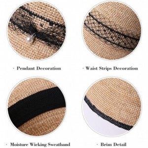 Sun Hats Womens 100% Raffia Straw Crochet Hat Foldable UPF Seashell/Bow Decoration - 99311_light Orange - C818SY4K2H6 $34.83