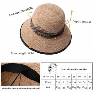 Sun Hats Womens 100% Raffia Straw Crochet Hat Foldable UPF Seashell/Bow Decoration - 99311_light Orange - C818SY4K2H6 $19.77