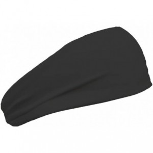 Headbands Womens 3 Inch Flatback Moisture Wicking Workout Sweatband - Black - CP11QAC5Y77 $10.53