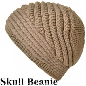 Skullies & Beanies Womens Slouchy Beanie-Trendy Chunky Cable Knit Beanie-Oversized Winter Hats for Women - Skull Beanie-camel...
