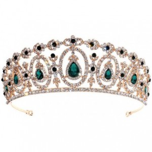 Headbands Headband Accessories Rhinestone Headpiece - Green - CM18QHT4QZE $13.99