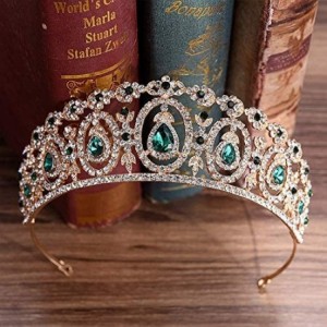 Headbands Headband Accessories Rhinestone Headpiece - Green - CM18QHT4QZE $13.99