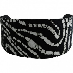 Headbands White Swirls on a Pure Black Background Batik Style Fabric - CS11455XMLH $21.37