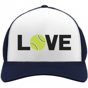 Baseball Caps Love Tennis - Gift for Tennis Lovers/Fans/Players Trucker Hat Mesh Cap - Navy/White - CP1858E8IDK $12.99