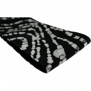 Headbands White Swirls on a Pure Black Background Batik Style Fabric - CS11455XMLH $7.79