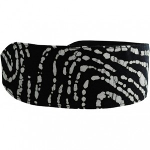 Headbands White Swirls on a Pure Black Background Batik Style Fabric - CS11455XMLH $7.79