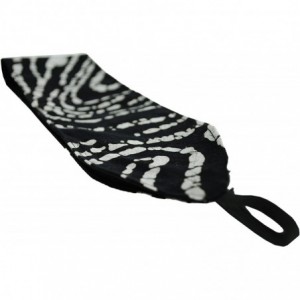 Headbands White Swirls on a Pure Black Background Batik Style Fabric - CS11455XMLH $7.79